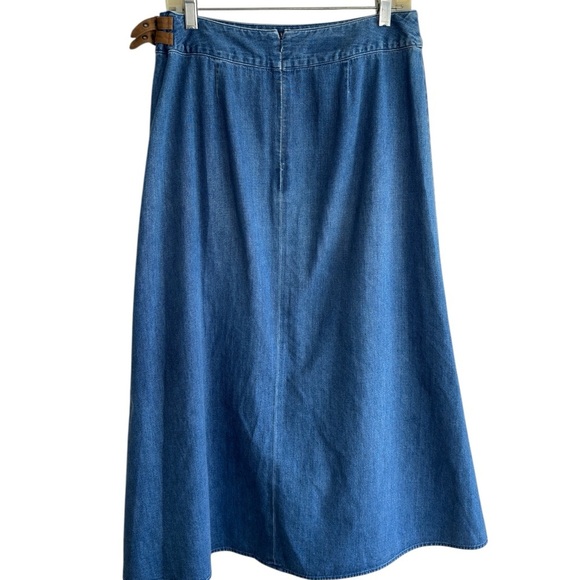 VTG Talbots Denim Jean Skirt A Line Midi Western 100% Cotton Size 10 P Modest - Picture 5 of 14